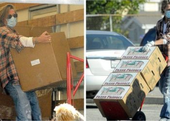 Brad Pitt vira voluntário em ONG e faz entrega de comida na pandemia