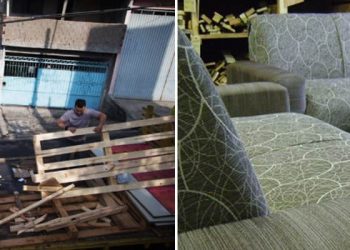 Tapeceiros fazem sofás ecológicos com material tirado do lixo