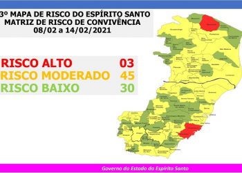 Governo do Espírito Santo divulga 43º Mapa de Risco Covid-19