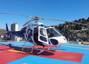 NOTAER realiza primeiro pouso no heliponto do Hospital Estadual de Urgência e Emergência