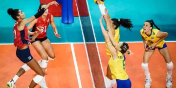 Brasil perde para os Estados Unidos por 3 a 0 no vôlei feminino